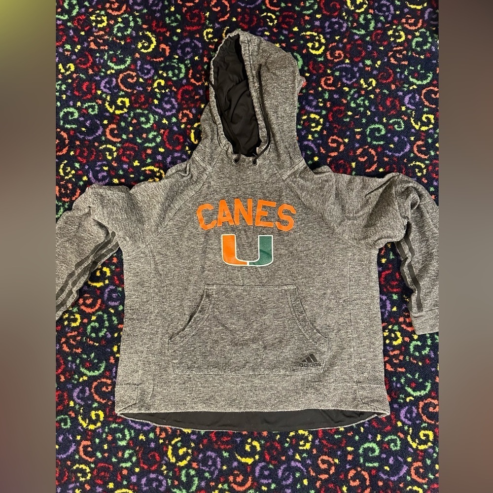 Grey Adidas University of Miami Sweatshirt